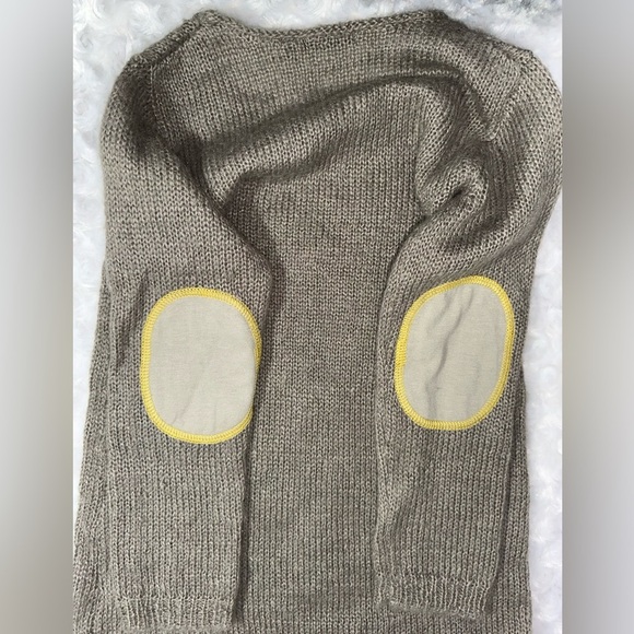 IKKS Girls Light Brown Elbow Patch V neck Knit Sweater & Skirt Set - Picture 8 of 12